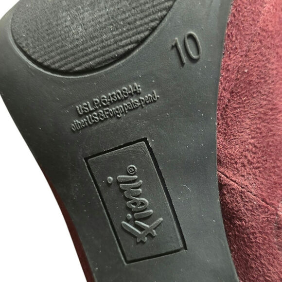 Fioni Berry Lively Shoes Peep Toe Bootie Size 10 5 Inch Heels Wine Color - Picture 6 of 9